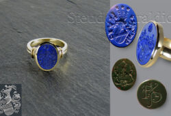 Ein Heliotrop ist mit wenig, vereinzelt und mit vielen roten Einschlüssen lieferbar. Lapis-Lazuli ist ohne und mit Pyrit lieferbar.