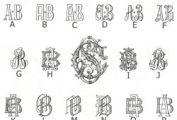 Monogramme in verschiedenen Stilarten