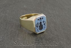 Siegelring Nr. 4022 (Steingröße 14x10 mm 8-Eck)