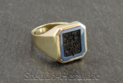 Siegelring Nr. 4023 (Steingröße 14x12 mm 8-Eck)