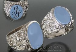 Ornamentringe Nr.074 (Steingröße 16x14 mm antik und 13x10 mm oval)