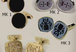 Manschettenknöpfe in ovaler und antiker Form 14x12 mm und 16x13 mm lieferbar. Rund 14 mm