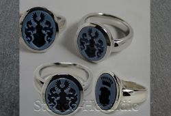 Siegelring Nr. SH 9 (Steingröße 12x10 mm und 15x12 mm oval)